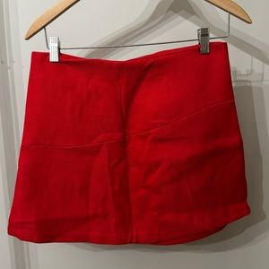 M Red ZARA Zipper Mini Skirt